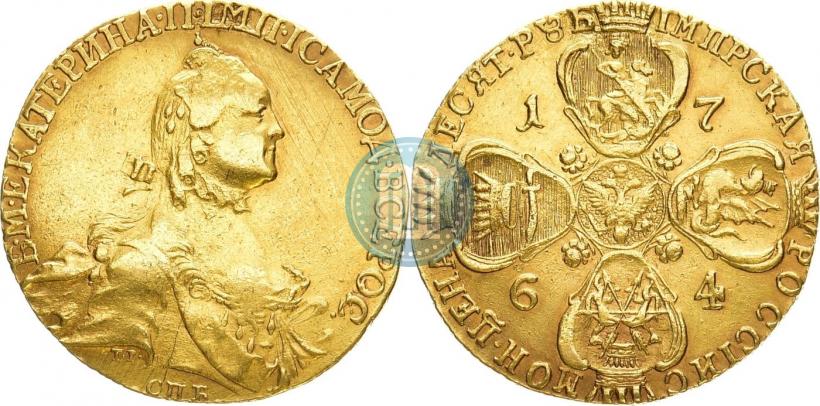 Picture 10 roubles 1764 year СПБ 
