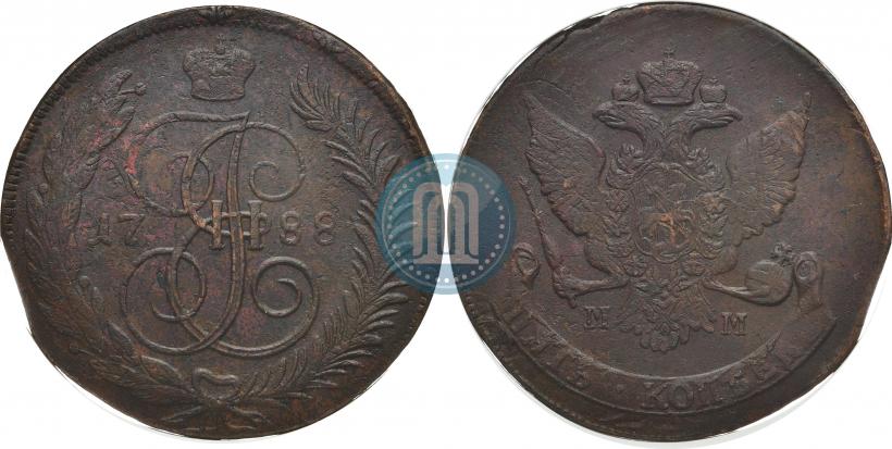 Фото 5 копеек 1788 года ММ 