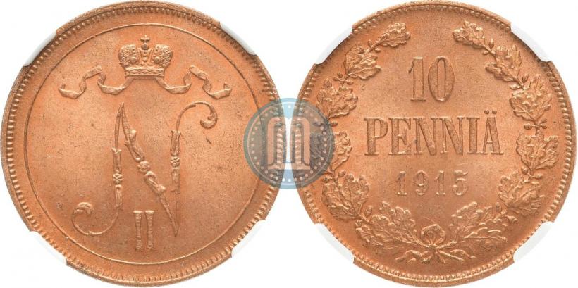 Фото 10 пенни 1915 года  