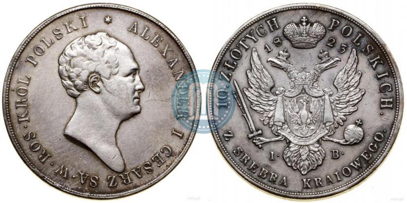 Picture 10 złotych 1823 year IB 