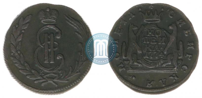 Picture 1 kopeck 1774 year КМ 