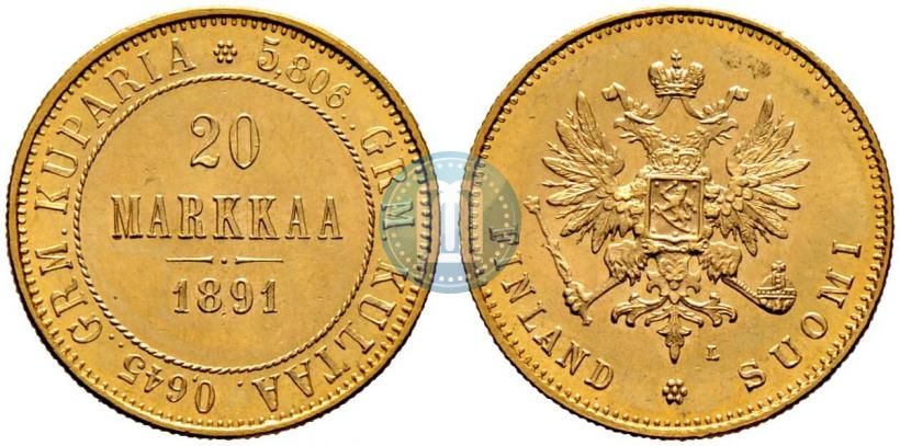Picture 20 markkaa 1891 year L 