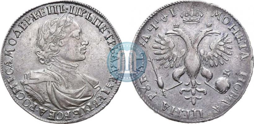 Фото 1 рубль 1719 года OK-L "Портрет в латах"