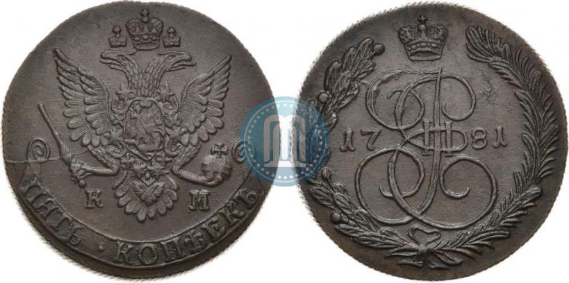 Picture 5 kopecks 1781 year КМ 