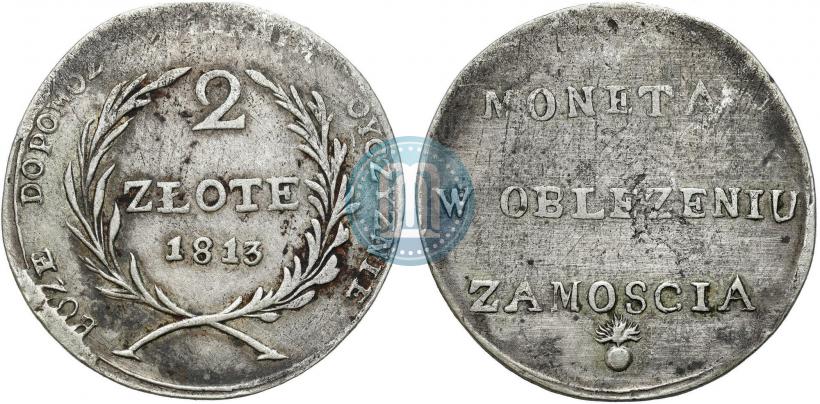 Фото 2 злотых 1813 года  