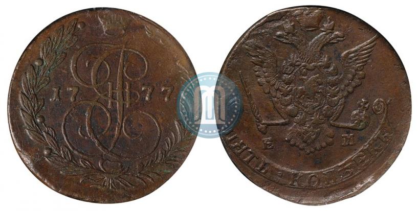Picture 5 kopecks 1777 year ЕМ 