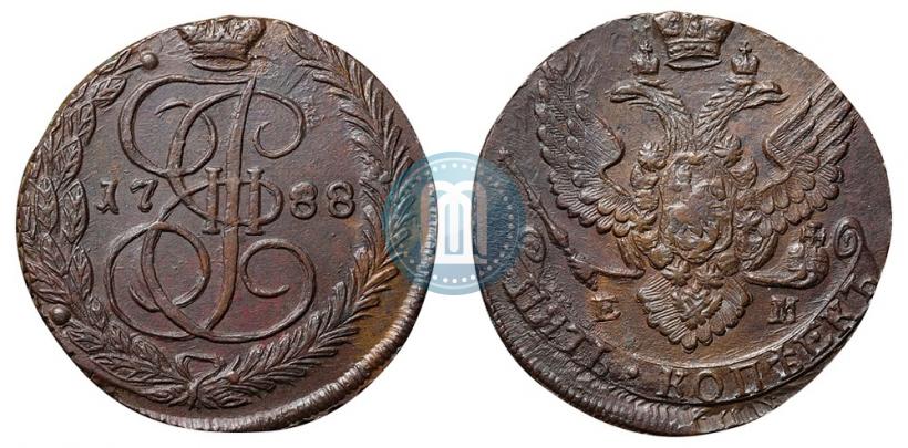 Picture 5 kopecks 1788 year ЕМ 