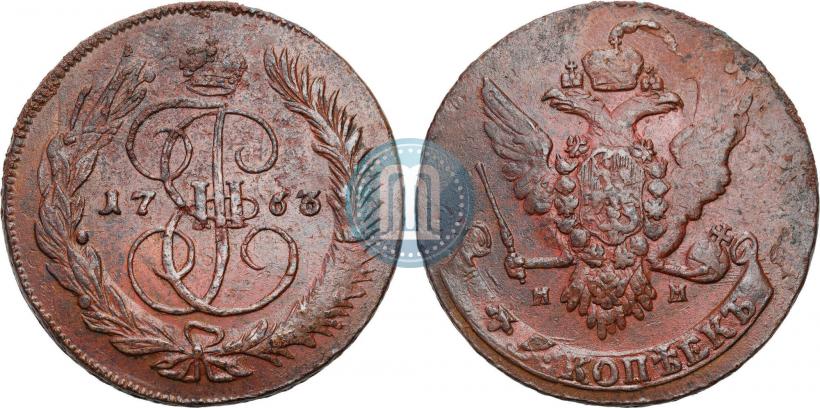 Picture 5 kopecks 1766 year ММ 