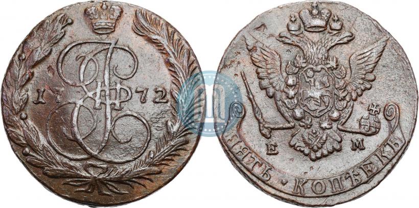 Picture 5 kopecks 1773 year ЕМ 