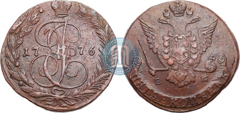 Picture 5 kopecks 1776 year ЕМ 