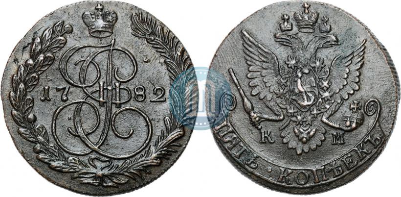 Фото 5 копеек 1782 года КМ 