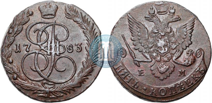 Picture 5 kopecks 1783 year ЕМ 