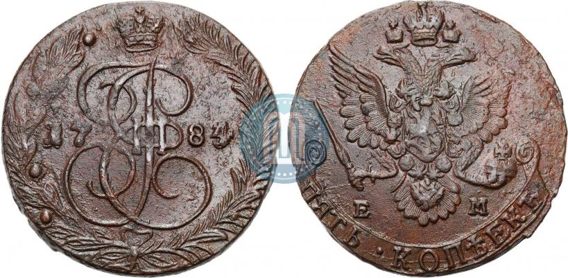Picture 5 kopecks 1784 year ЕМ 
