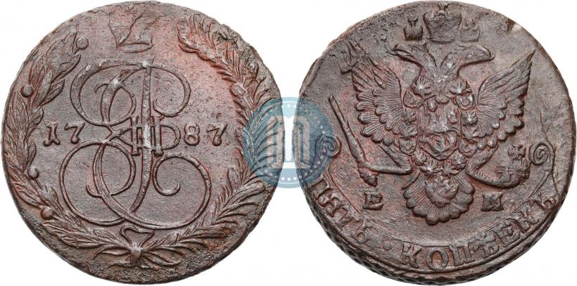 Picture 5 kopecks 1787 year ЕМ 