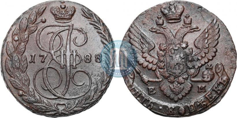 Picture 5 kopecks 1788 year ЕМ 