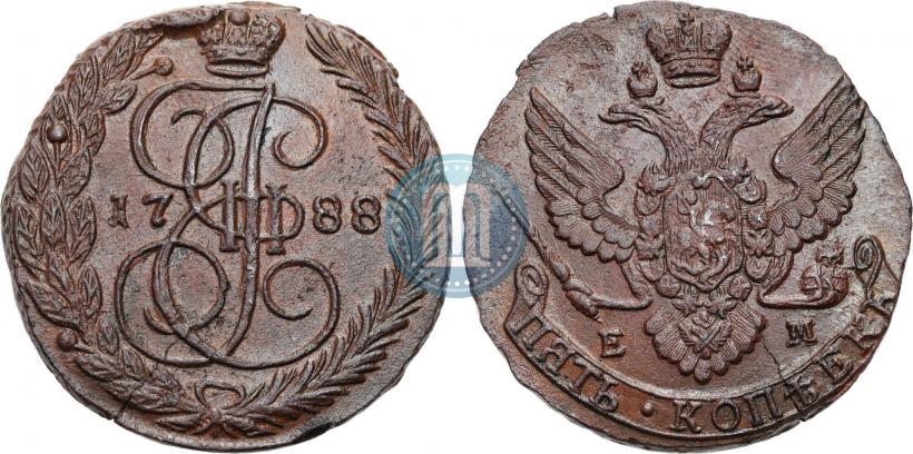 Picture 5 kopecks 1788 year ЕМ 