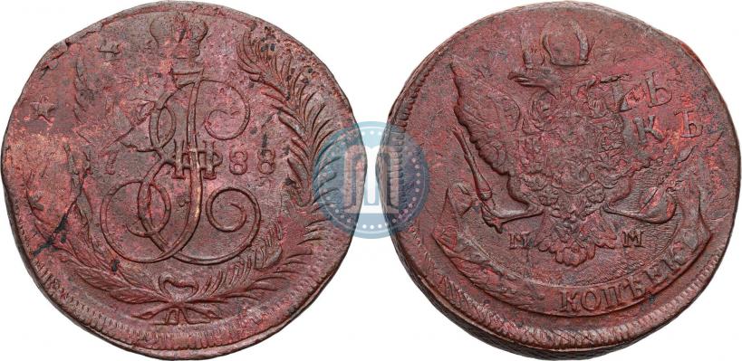 Фото 5 копеек 1788 года ММ 