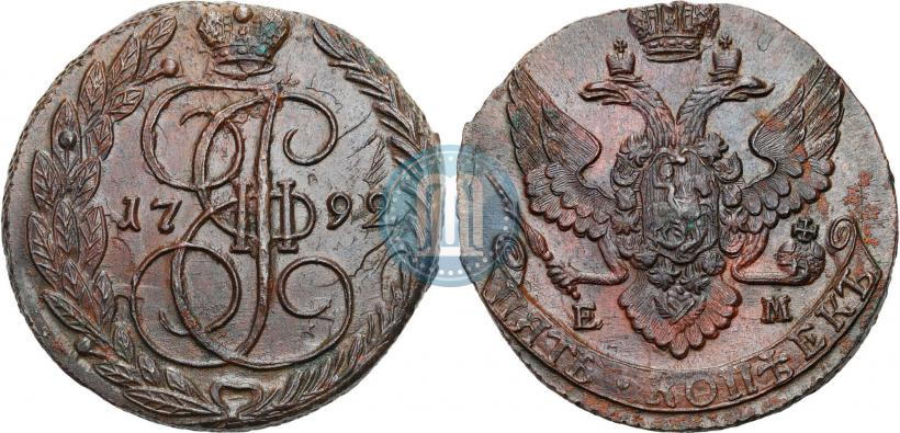 Picture 5 kopecks 1792 year КМ 