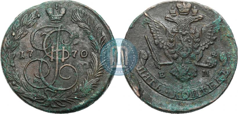 Picture 5 kopecks 1770 year ЕМ 