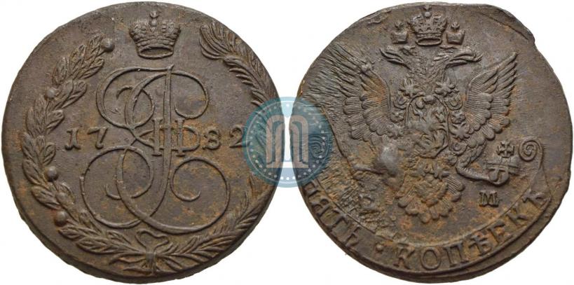Фото 5 копеек 1782 года ЕМ 