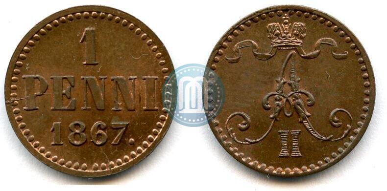 Фото 1 пенни 1867 года  