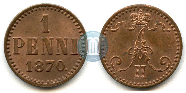Фото 1 пенни 1870 года  