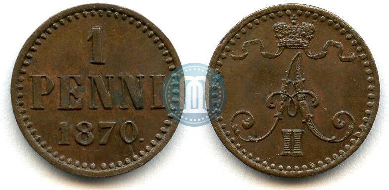 Фото 1 пенни 1870 года  