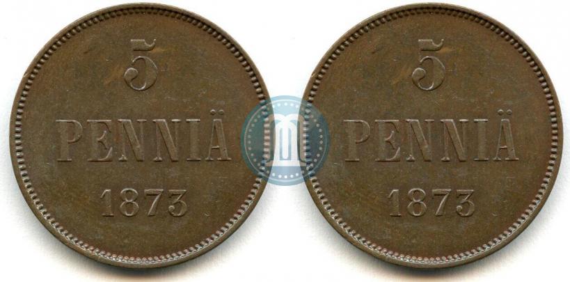 Фото 5 пенни 1873 года  
