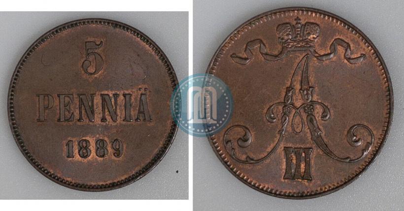 Фото 5 пенни 1889 года  