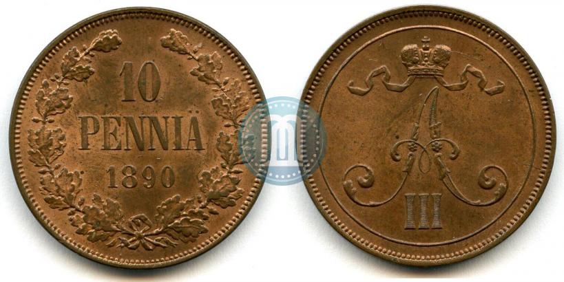 Picture 10 pennia 1890 year  