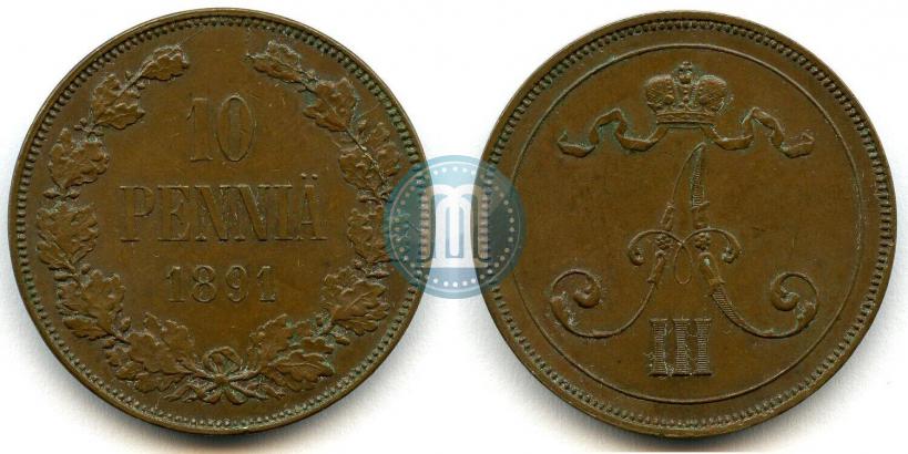 Picture 10 pennia 1891 year  