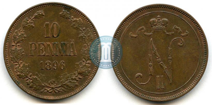 Picture 10 pennia 1896 year  