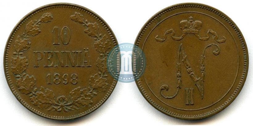 Picture 10 pennia 1898 year  