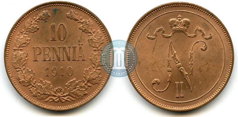 Фото 10 пенни 1910 года  