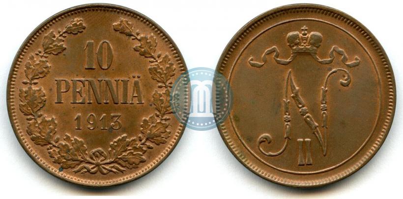 Picture 10 pennia 1913 year  