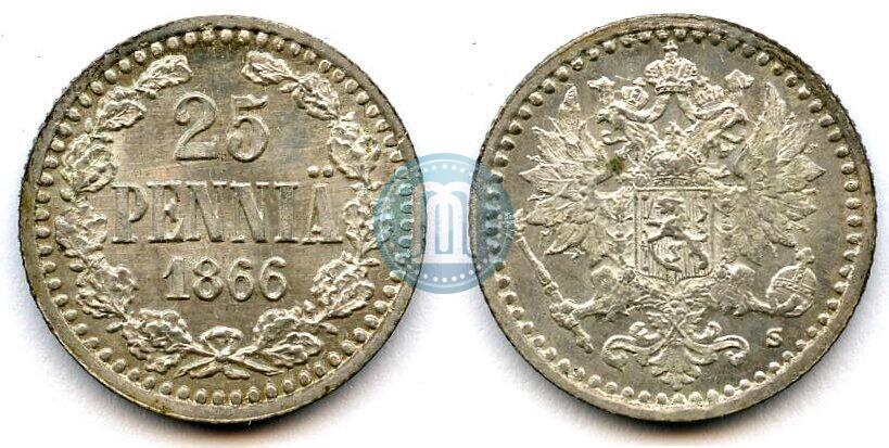Picture 25 pennia 1866 year S 