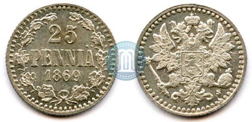 Picture 25 pennia 1869 year S 