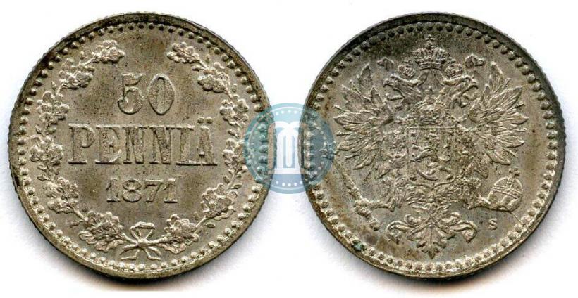 Фото 50 пенни 1871 года S 
