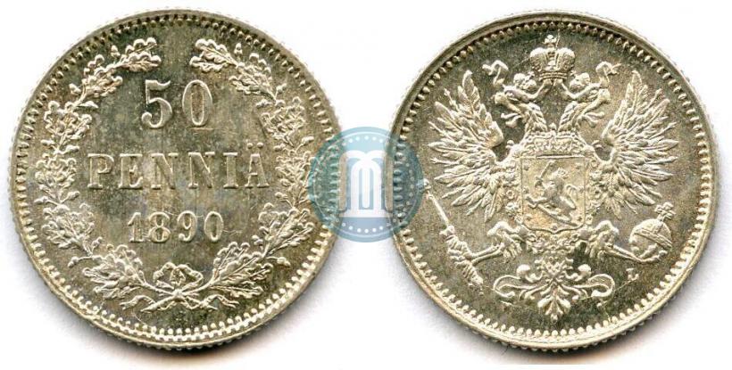 Фото 50 пенни 1890 года L 
