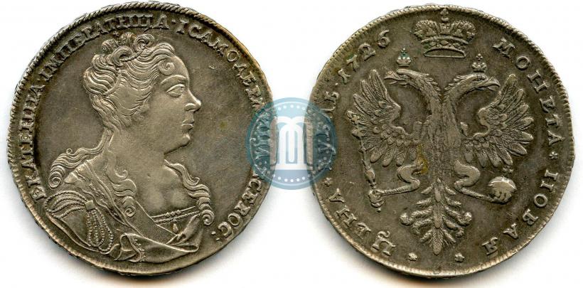 Фото 1 рубль 1726 года  "Московский тип, портрет вправо"