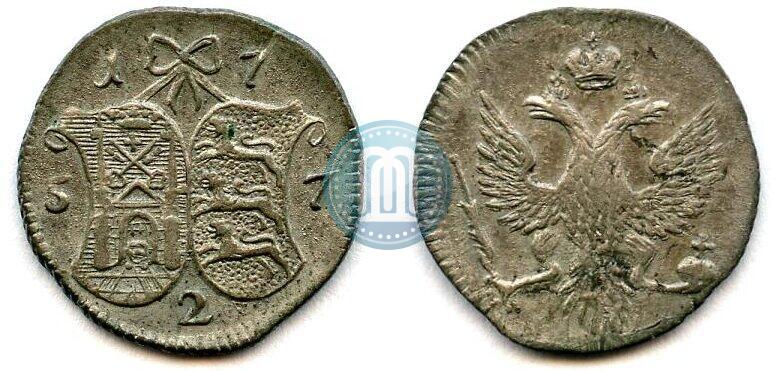 Фото 2 копейки 1757 года  "Ливонез"