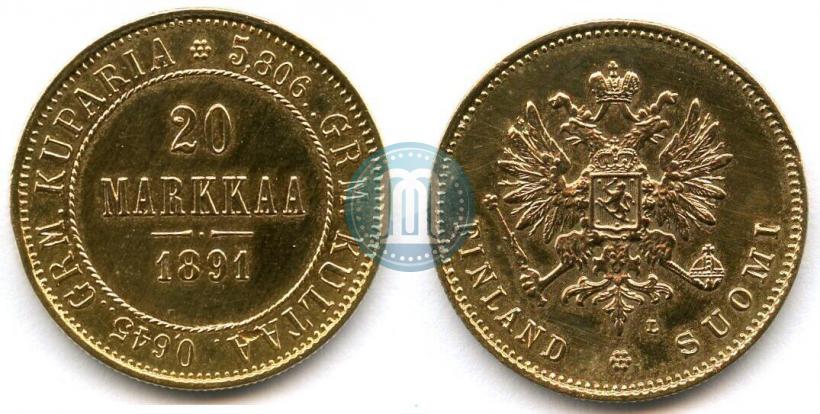 Picture 20 markkaa 1891 year L 