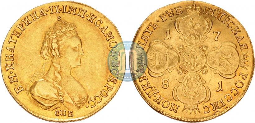 Picture 5 roubles 1781 year СПБ 