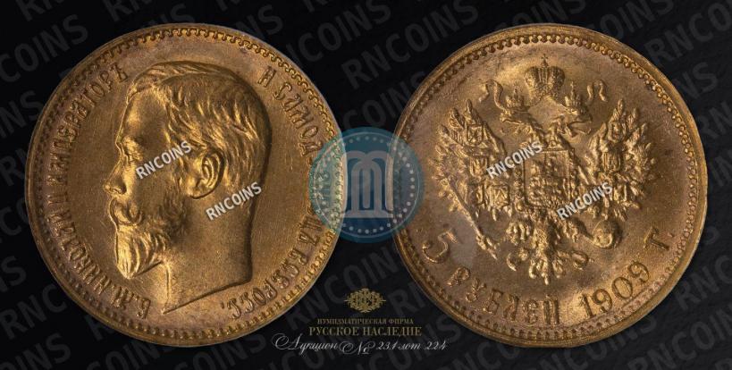Picture 5 roubles 1909 year (ЭБ) 