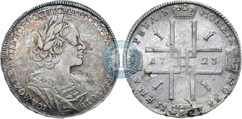 Picture 1 rouble 1723 year  "Portrait in ancient armour"