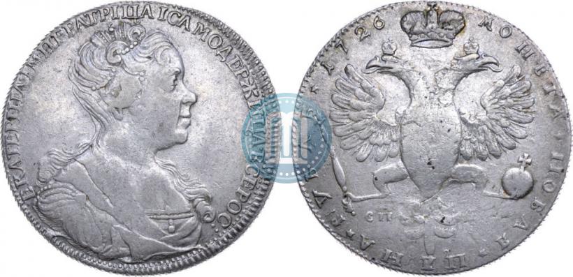 Picture 1 rouble 1726 year СПБ "Petersburg type, portrait turned to the right"