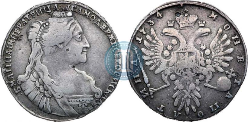 Picture Poltina 1734 year  "Type of 1735"