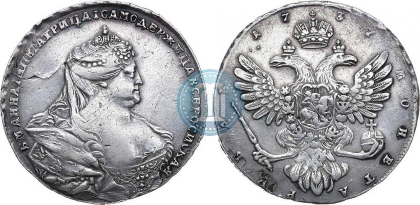 Picture 1 rouble 1737 year  "Moscow type"