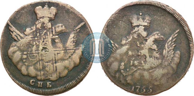 Picture 1 kopeck 1755 year СПБ 