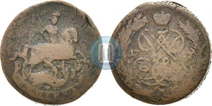 Picture 1 kopeck 1757 year  